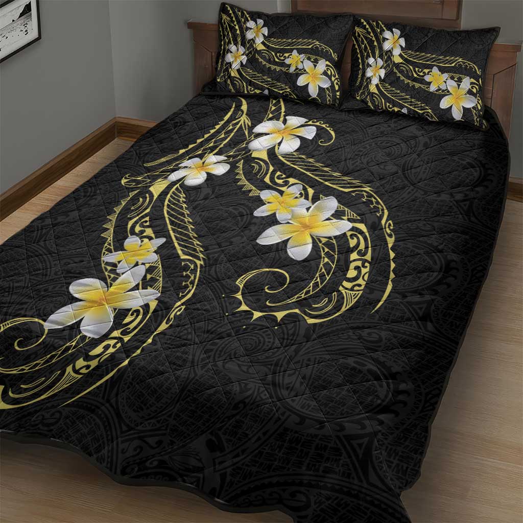 Polynesia Tattoo With Plumeria Quilt Bed Set Elegant Vibes LT14 - Polynesian Pride