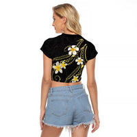 Polynesia Tattoo With Plumeria Raglan Cropped T Shirt Elegant Vibes