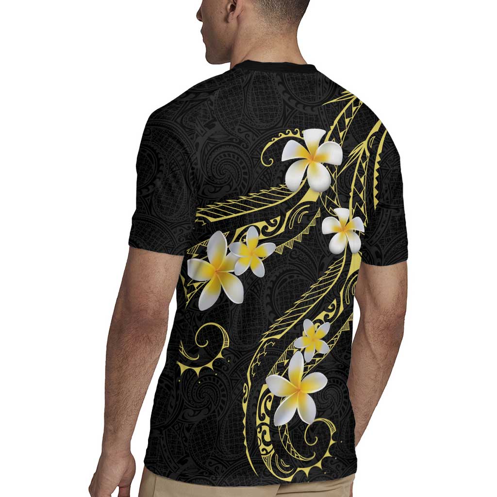 Polynesia Tattoo With Plumeria Rugby Jersey Elegant Vibes