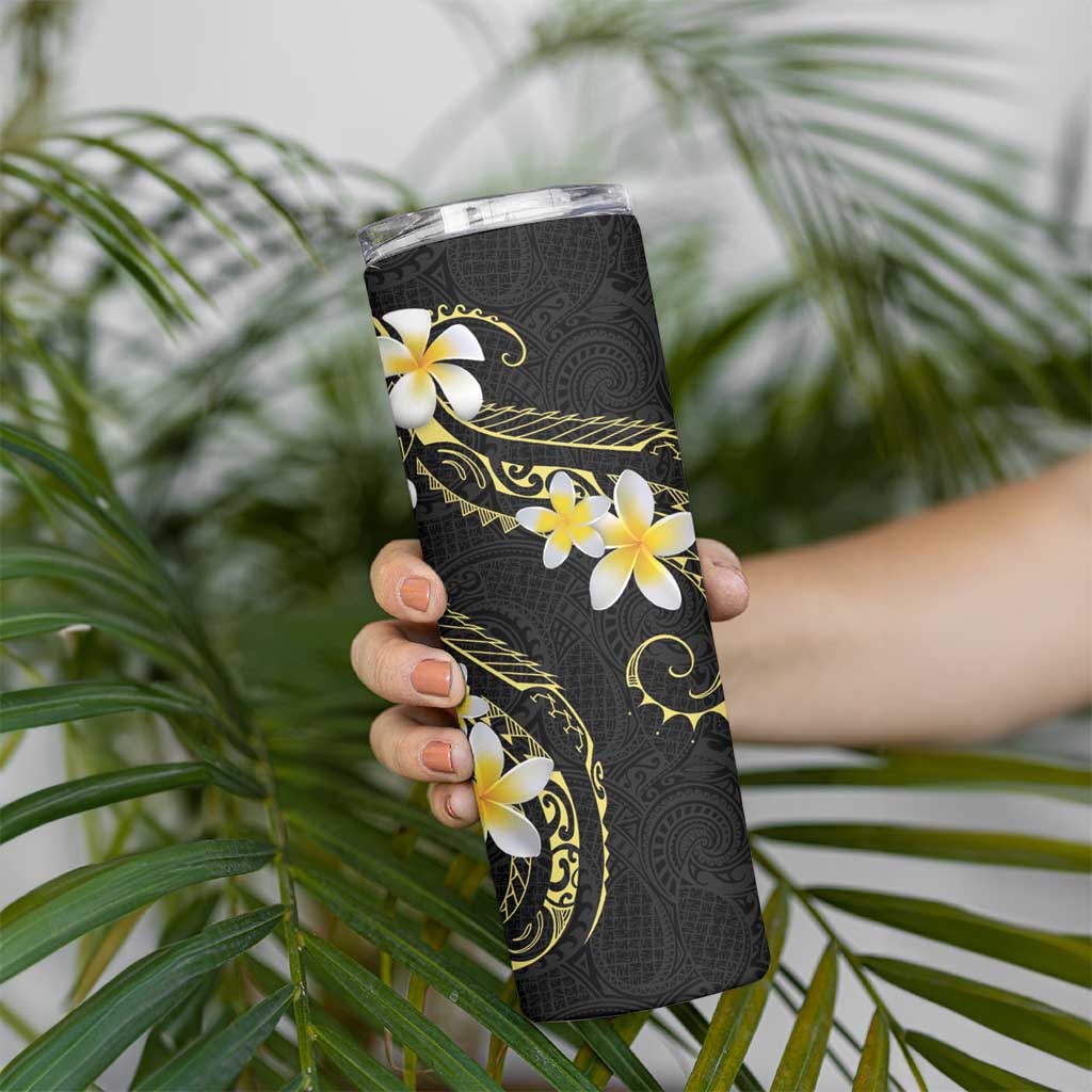 Polynesia Tattoo With Plumeria Skinny Tumbler Elegant Vibes LT14 - Polynesian Pride