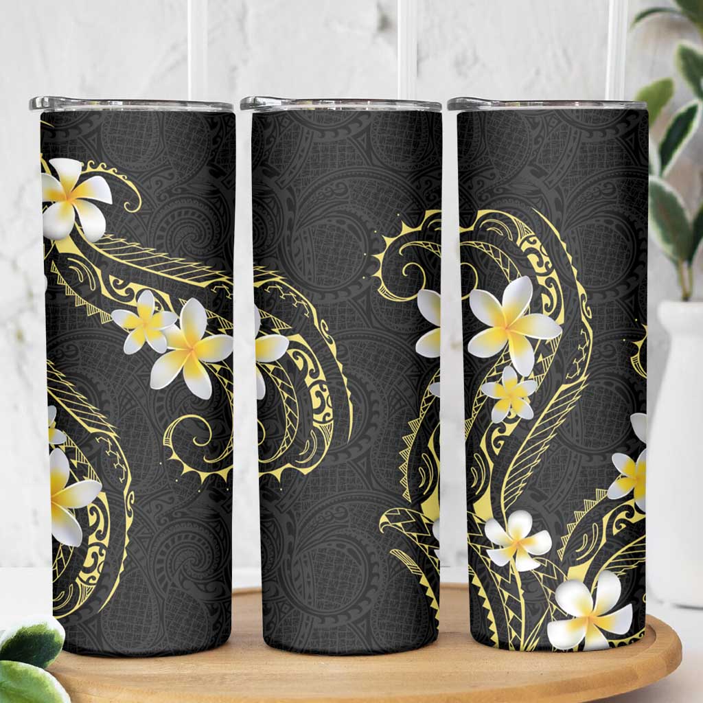 Polynesia Tattoo With Plumeria Skinny Tumbler Elegant Vibes LT14 - Polynesian Pride