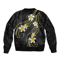 Polynesia Tattoo With Plumeria Sleeve Zip Bomber Jacket Elegant Vibes LT14 - Polynesian Pride