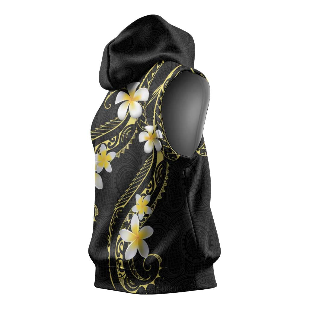 Polynesia Tattoo With Plumeria Sleeveless Hoodie Elegant Vibes LT14 - Polynesian Pride