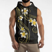 Polynesia Tattoo With Plumeria Sleeveless Hoodie Elegant Vibes LT14 - Polynesian Pride