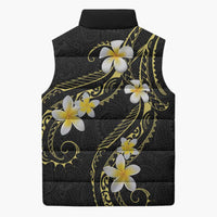 Polynesia Tattoo With Plumeria Sleeveless Puffer Jacket Elegant Vibes LT14 - Polynesian Pride