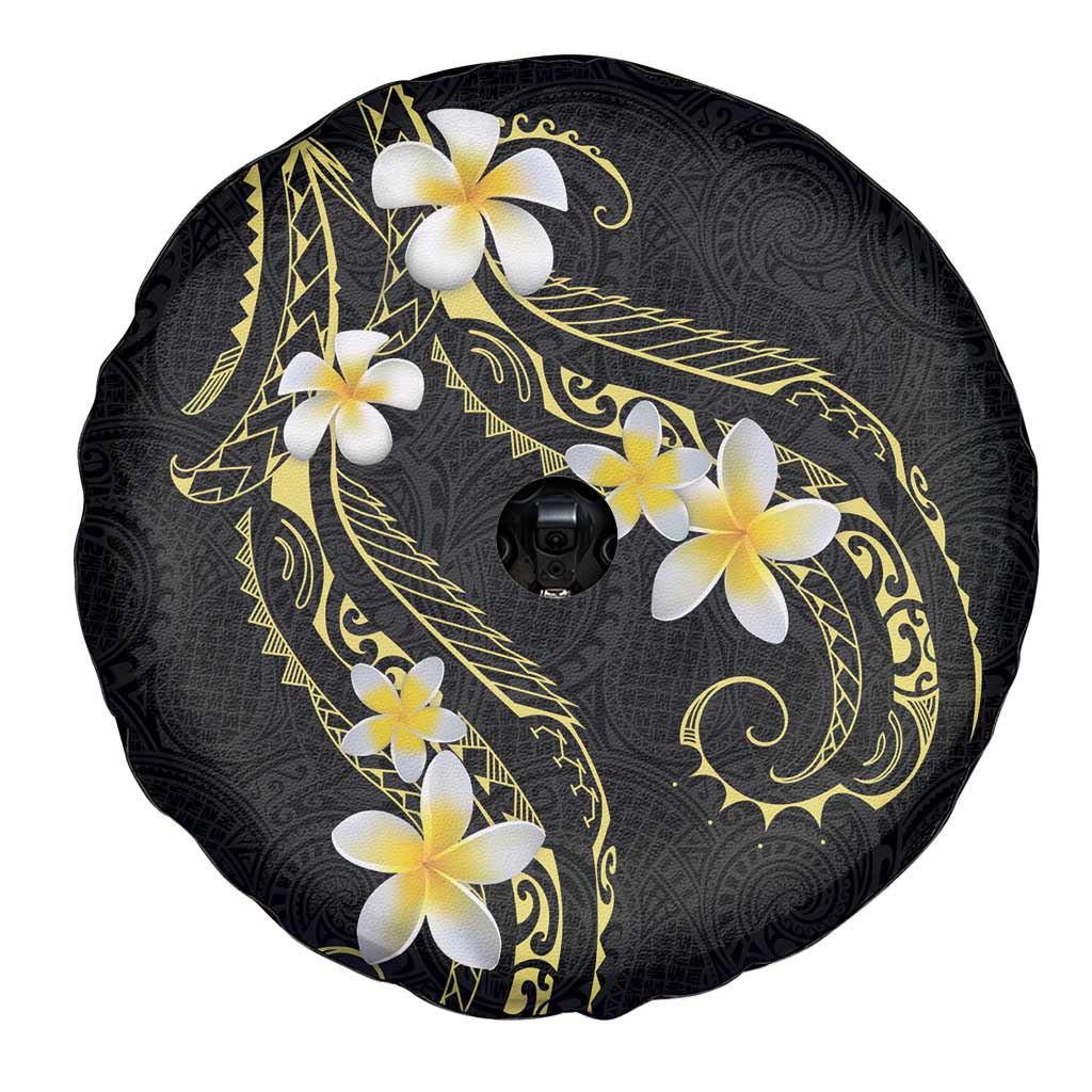 Polynesia Tattoo With Plumeria Spare Tire Cover Elegant Vibes LT14 - Polynesian Pride