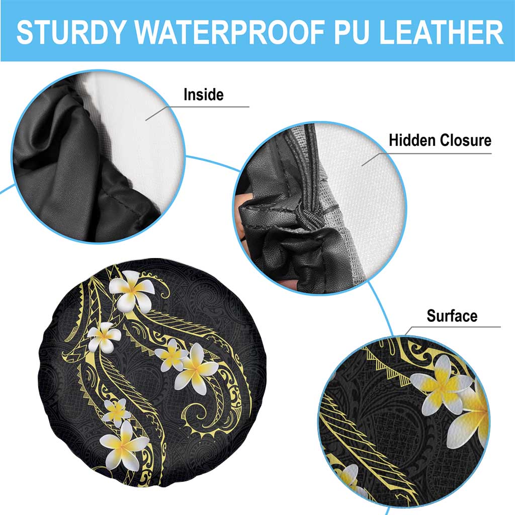 Polynesia Tattoo With Plumeria Spare Tire Cover Elegant Vibes LT14 - Polynesian Pride