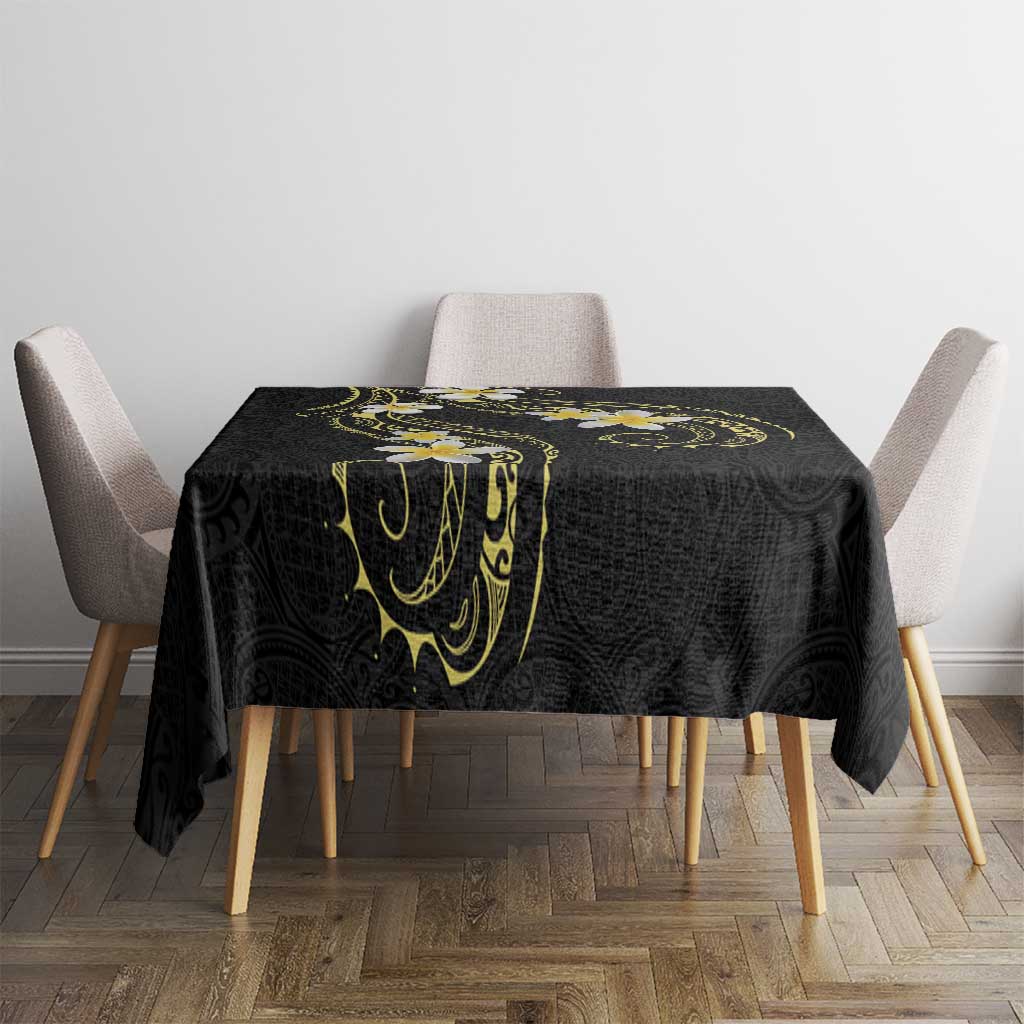 Polynesia Tattoo With Plumeria Tablecloth Elegant Vibes LT14 - Polynesian Pride