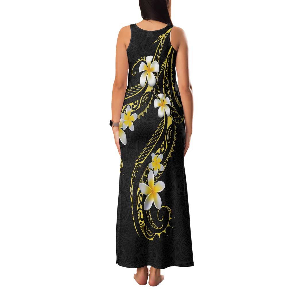 Polynesia Tattoo With Plumeria Tank Maxi Dress Elegant Vibes LT14 - Polynesian Pride