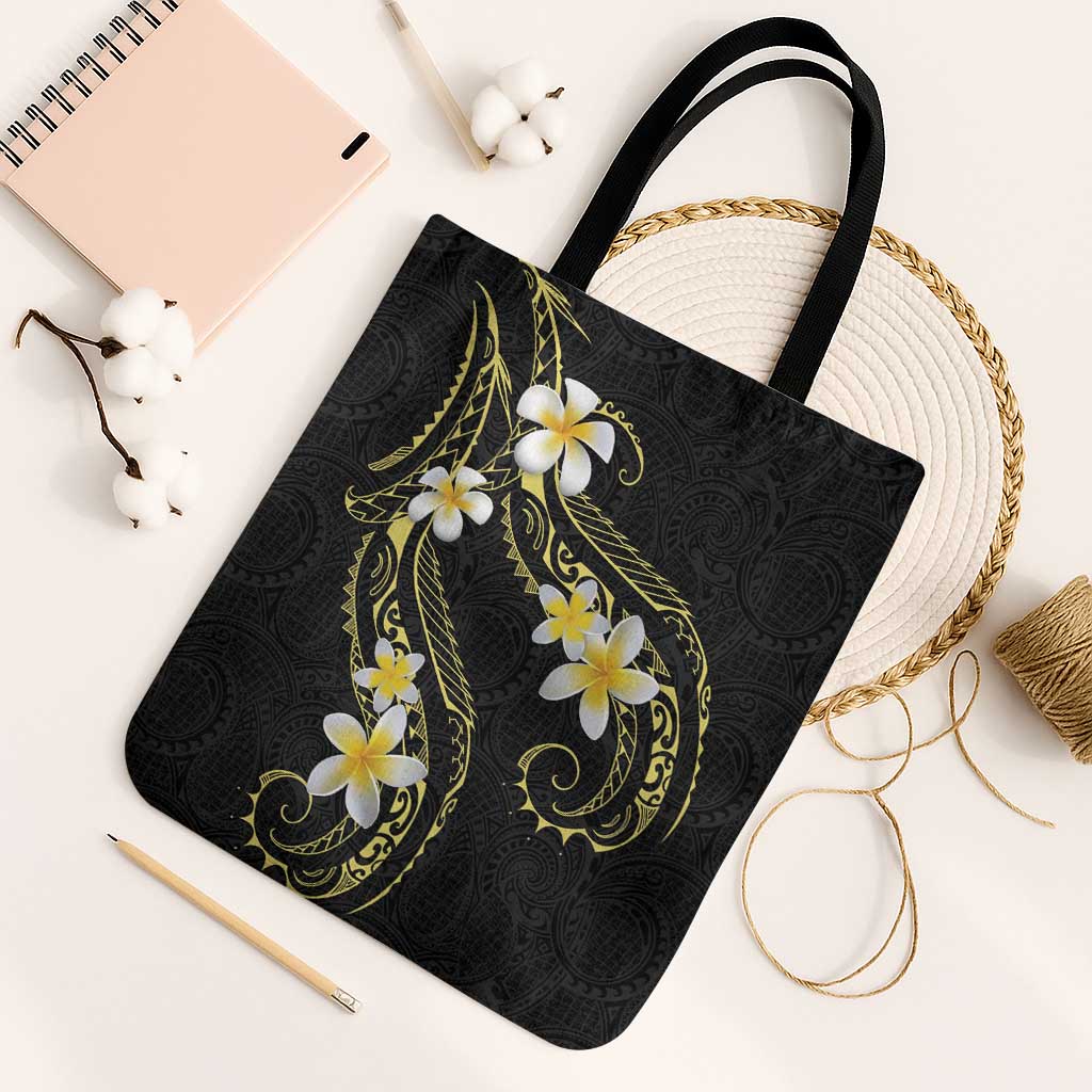 Polynesia Tattoo With Plumeria Tote Bag Elegant Vibes LT14 Black Strap One Size Black - Polynesian Pride