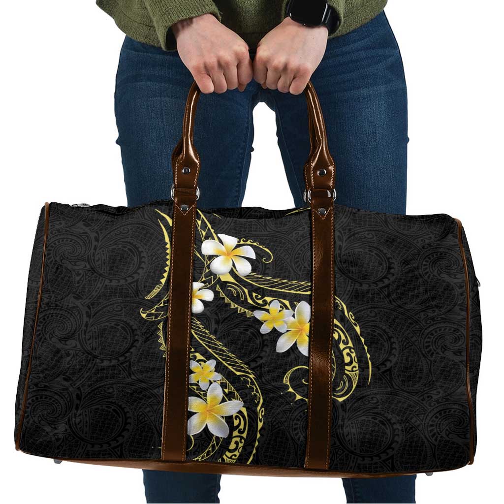 Polynesia Tattoo With Plumeria Travel Bag Elegant Vibes LT14 Black - Polynesian Pride