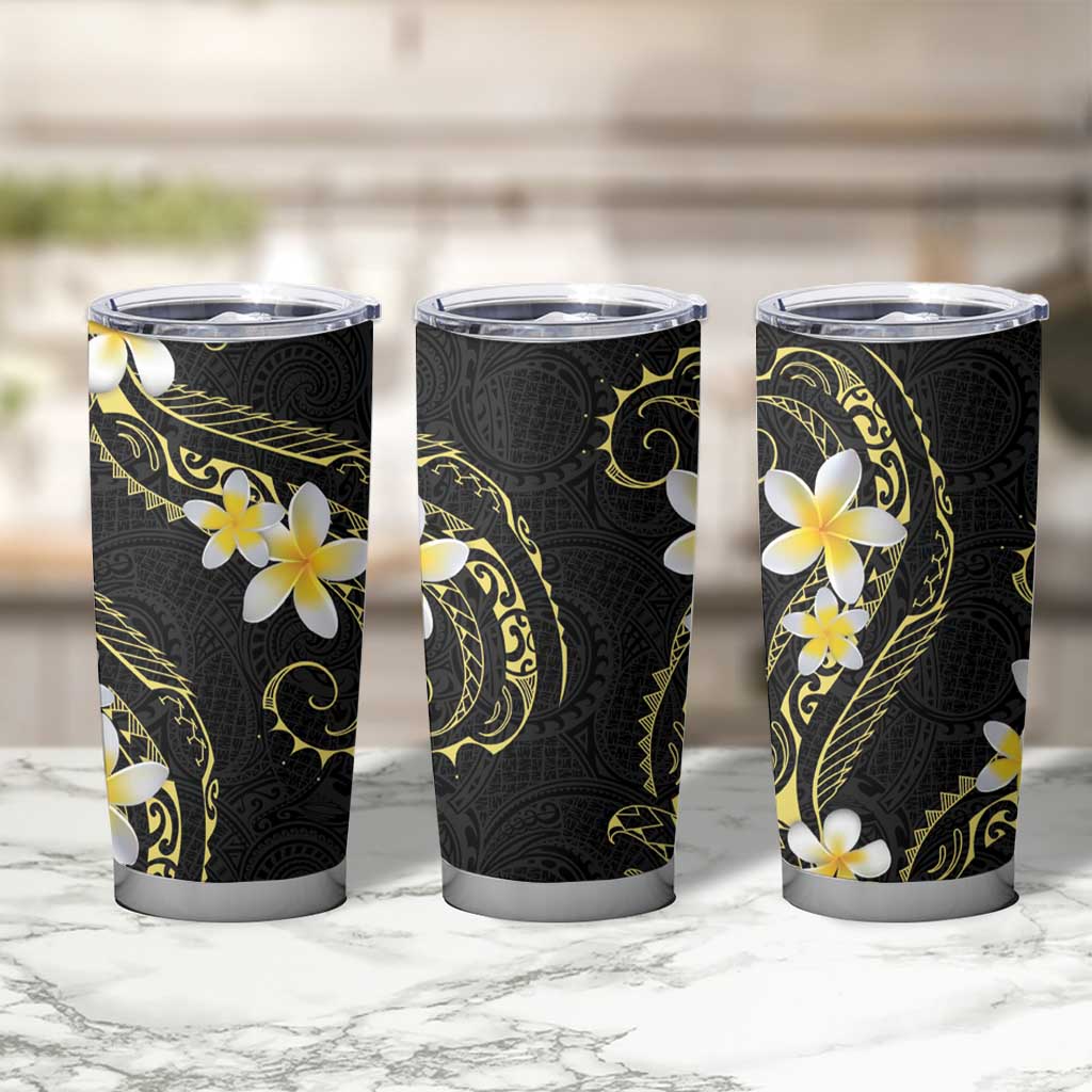 Polynesia Tattoo With Plumeria Tumbler Cup Elegant Vibes LT14 - Polynesian Pride