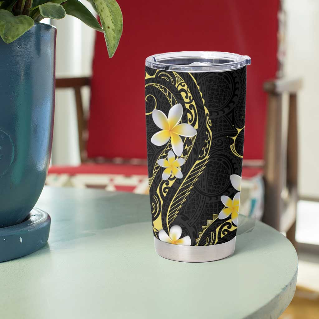 Polynesia Tattoo With Plumeria Tumbler Cup Elegant Vibes LT14 - Polynesian Pride