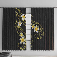 Polynesia Tattoo With Plumeria Window Curtain Elegant Vibes LT14 With Hooks Black - Polynesian Pride
