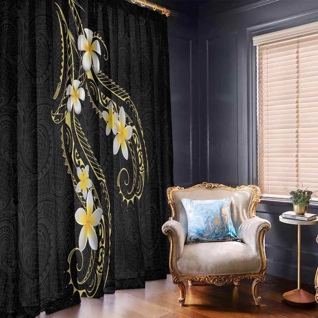 Polynesia Tattoo With Plumeria Window Curtain Elegant Vibes LT14 - Polynesian Pride