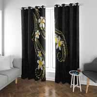 Polynesia Tattoo With Plumeria Window Curtain Elegant Vibes LT14 With Grommets Black - Polynesian Pride