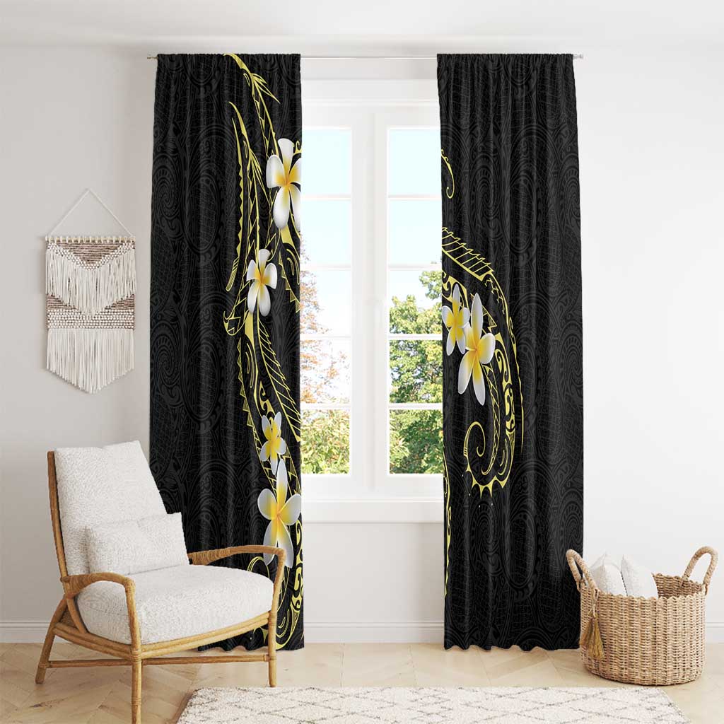 Polynesia Tattoo With Plumeria Window Curtain Elegant Vibes LT14 - Polynesian Pride