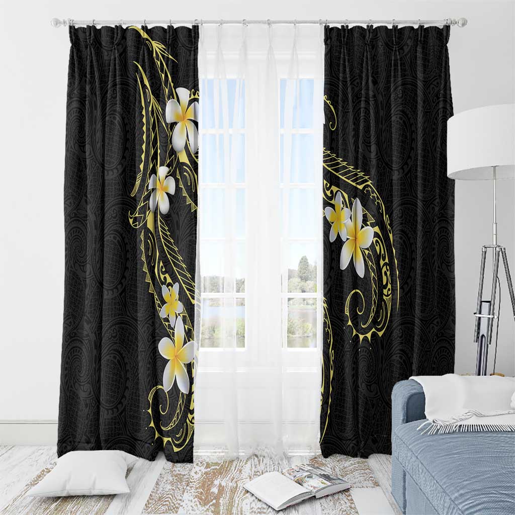 Polynesia Tattoo With Plumeria Window Curtain Elegant Vibes LT14 - Polynesian Pride