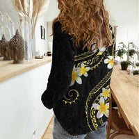 Polynesia Tattoo With Plumeria Women Casual Shirt Elegant Vibes LT14 - Polynesian Pride