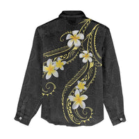 Polynesia Tattoo With Plumeria Women Casual Shirt Elegant Vibes LT14 - Polynesian Pride