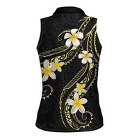 Polynesia Tattoo With Plumeria Women Sleeveless Polo Shirt Elegant Vibes LT14 - Polynesian Pride