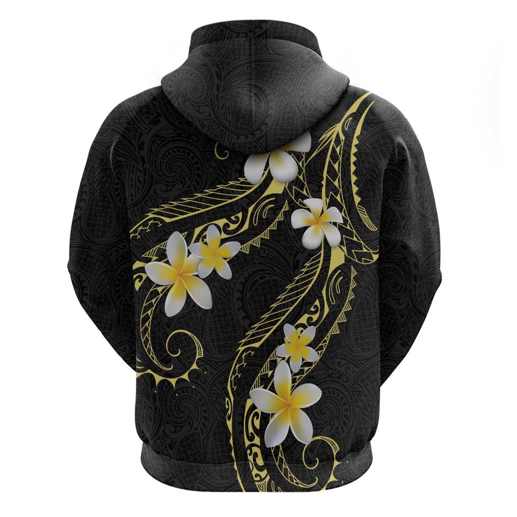 Polynesia Tattoo With Plumeria Zip Hoodie Elegant Vibes LT14 - Polynesian Pride