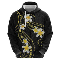Polynesia Tattoo With Plumeria Zip Hoodie Elegant Vibes LT14 - Polynesian Pride