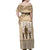 Tonga Father's Day Family Matching Off Shoulder Maxi Dress and Hawaiian Shirt Best Dad Ever Tongan Ngatu Pattern - Beige