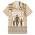 Tonga Father's Day Family Matching Short Sleeve Bodycon Dress and Hawaiian Shirt Best Dad Ever Tongan Ngatu Pattern - Beige