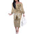 Tonga Father's Day Off The Shoulder Long Sleeve Dress Best Dad Ever Tongan Ngatu Pattern - Beige