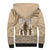 Tonga Father's Day Sherpa Hoodie Best Dad Ever Tongan Ngatu Pattern - Beige