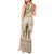 Tonga Father's Day Tank Maxi Dress Best Dad Ever Tongan Ngatu Pattern - Beige