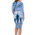 Tonga Father's Day Family Matching Long Sleeve Bodycon Dress and Hawaiian Shirt Best Dad Ever Tongan Ngatu Pattern - Blue