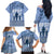 Tonga Father's Day Family Matching Off The Shoulder Long Sleeve Dress and Hawaiian Shirt Best Dad Ever Tongan Ngatu Pattern - Blue