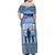 Tonga Father's Day Family Matching Off Shoulder Maxi Dress and Hawaiian Shirt Best Dad Ever Tongan Ngatu Pattern - Blue