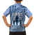 Tonga Father's Day Family Matching Puletasi and Hawaiian Shirt Best Dad Ever Tongan Ngatu Pattern - Blue