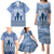 Tonga Father's Day Family Matching Puletasi and Hawaiian Shirt Best Dad Ever Tongan Ngatu Pattern - Blue