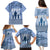 Tonga Father's Day Family Matching Puletasi and Hawaiian Shirt Best Dad Ever Tongan Ngatu Pattern - Blue