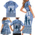 Tonga Father's Day Family Matching Short Sleeve Bodycon Dress and Hawaiian Shirt Best Dad Ever Tongan Ngatu Pattern - Blue