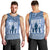 Tonga Father's Day Men Tank Top Best Dad Ever Tongan Ngatu Pattern - Blue