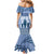 Tonga Father's Day Mermaid Dress Best Dad Ever Tongan Ngatu Pattern - Blue