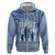 Tonga Father's Day Zip Hoodie Best Dad Ever Tongan Ngatu Pattern - Blue