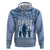 Tonga Father's Day Zip Hoodie Best Dad Ever Tongan Ngatu Pattern - Blue