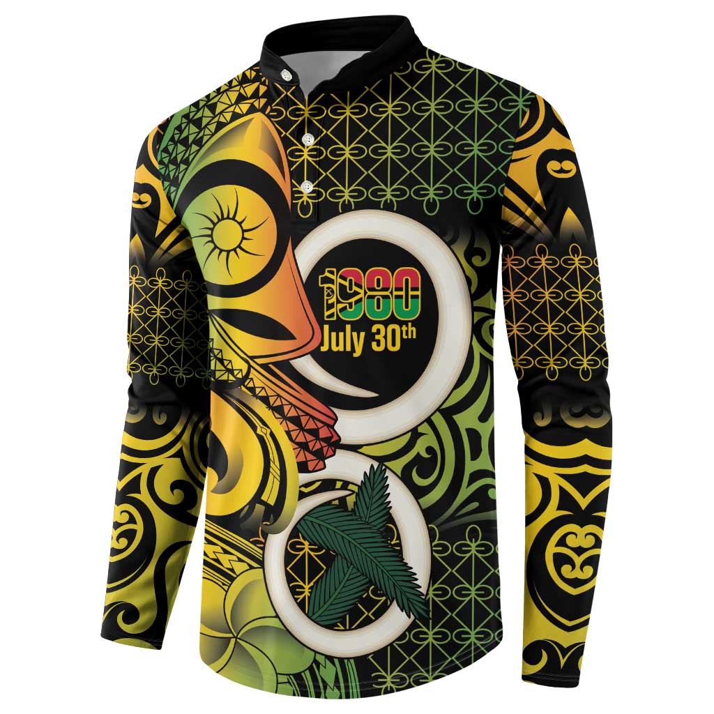 Vanuatu 1980 Button Sweatshirt Ni-Van Tamtam Sand Drawing Pattern LT14 - Polynesian Pride