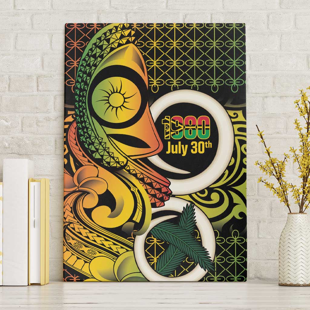 Vanuatu 1980 Canvas Wall Art Ni-Van Tamtam Sand Drawing Pattern LT14 Without Frame Black - Polynesian Pride