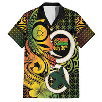 Vanuatu 1980 Hawaiian Shirt Ni-Van Tamtam Sand Drawing Pattern LT14 Black - Polynesian Pride