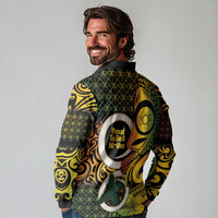 Vanuatu 1980 Long Sleeve Polo Shirt Ni-Van Tamtam Sand Drawing Pattern