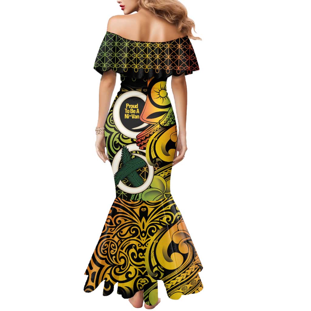 Vanuatu 1980 Mermaid Dress Ni-Van Tamtam Sand Drawing Pattern