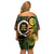 Vanuatu 1980 Off Shoulder Short Dress Ni-Van Tamtam Sand Drawing Pattern