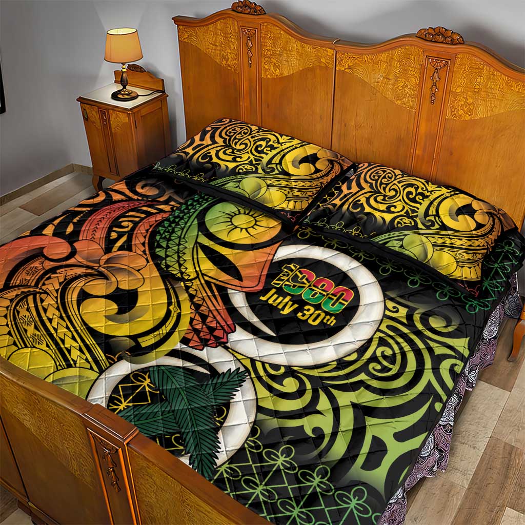 Vanuatu 1980 Quilt Bed Set Ni-Van Tamtam Sand Drawing Pattern LT14 - Polynesian Pride